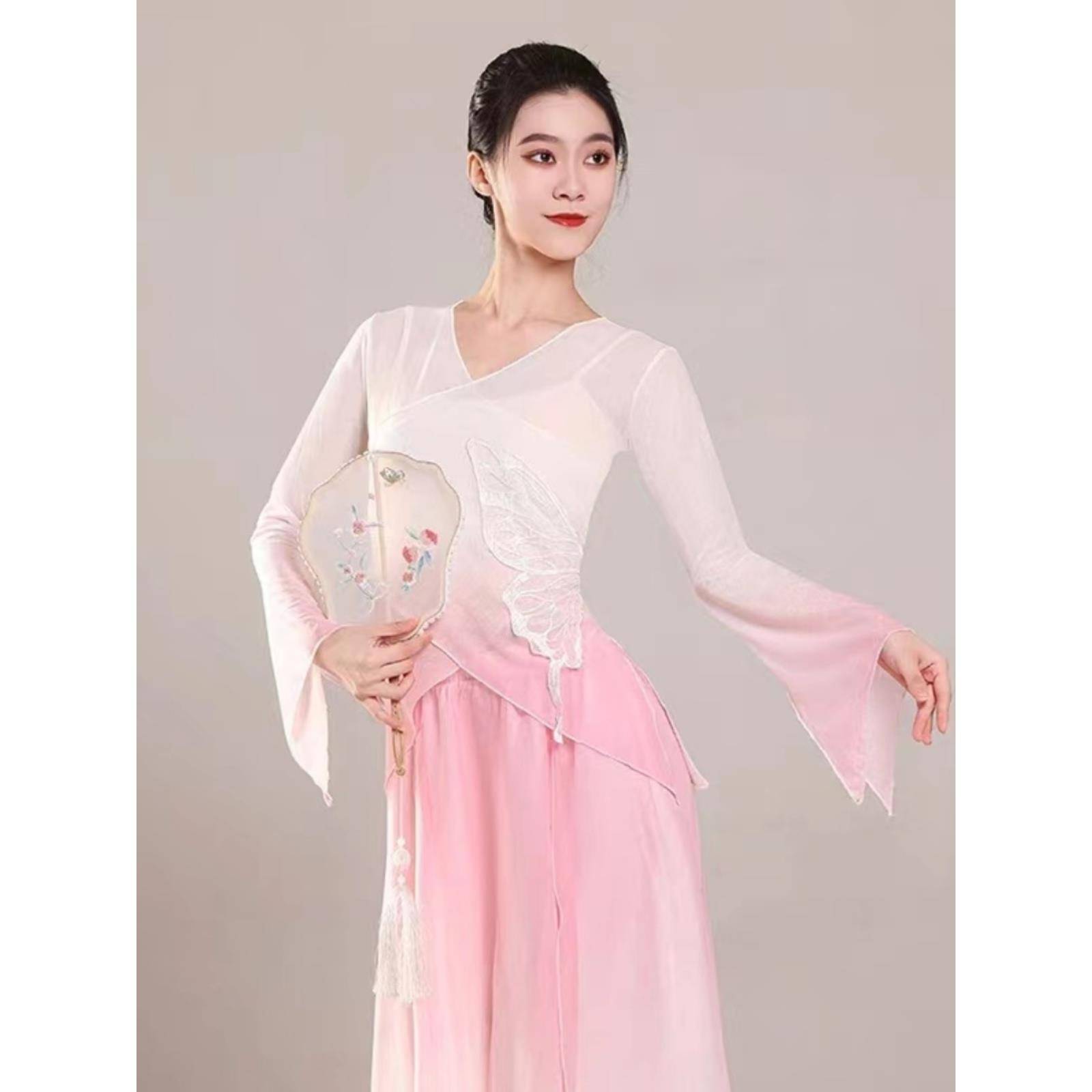 Classical dance clothing female rhyme yae jacket new elegant butterfly gradient skirt trousers practicing Chinese style dance performance service