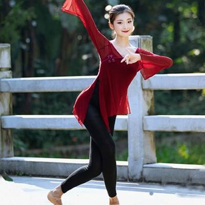 Classical dance dance clothing women's elegant practice clothes, rhyme gauze, Chinese style national performance suit performance suit suit