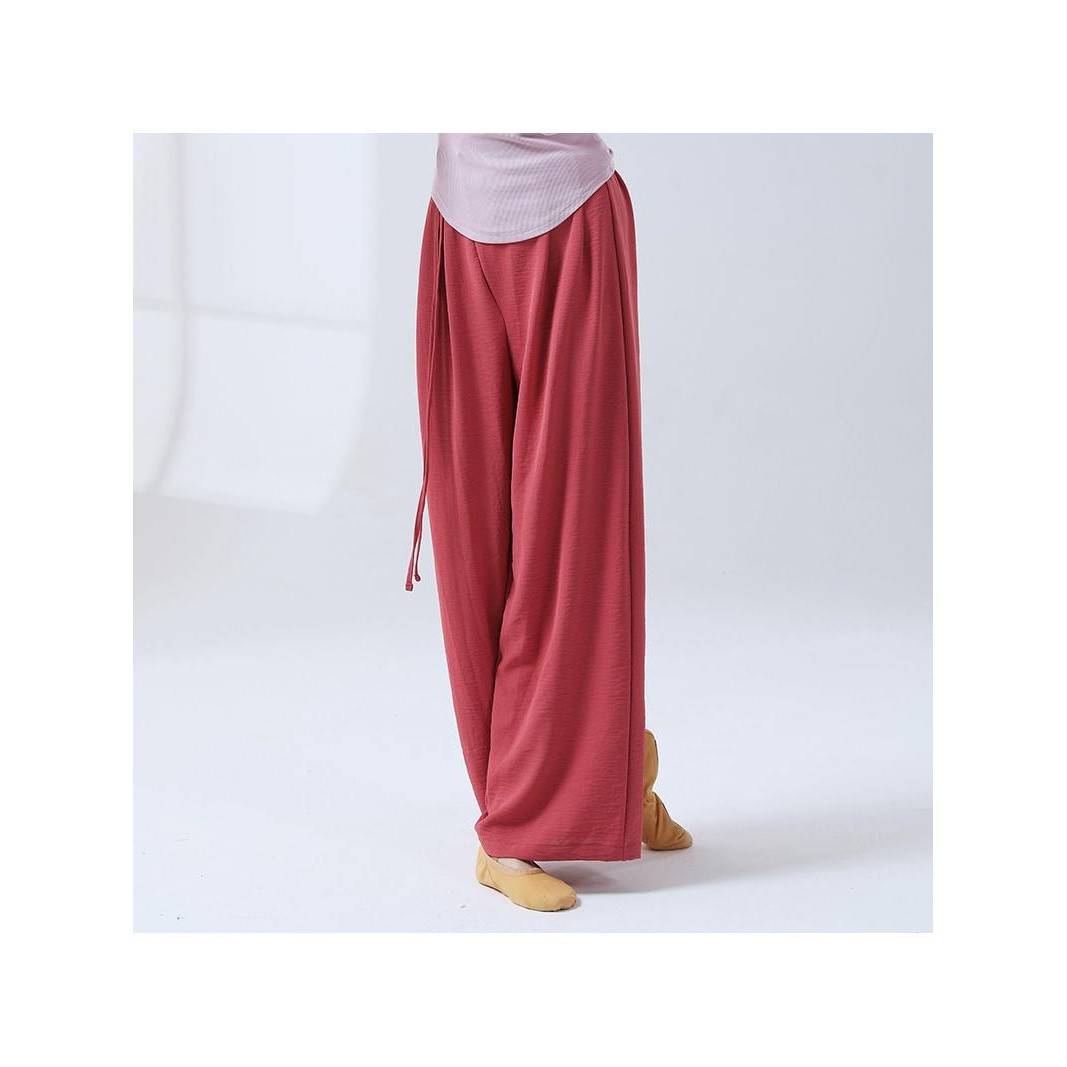 Modern classical dance exercise pants, loose ribbon wide -leg air pants daily wear muscle sensor, mountain pants dumpling pants