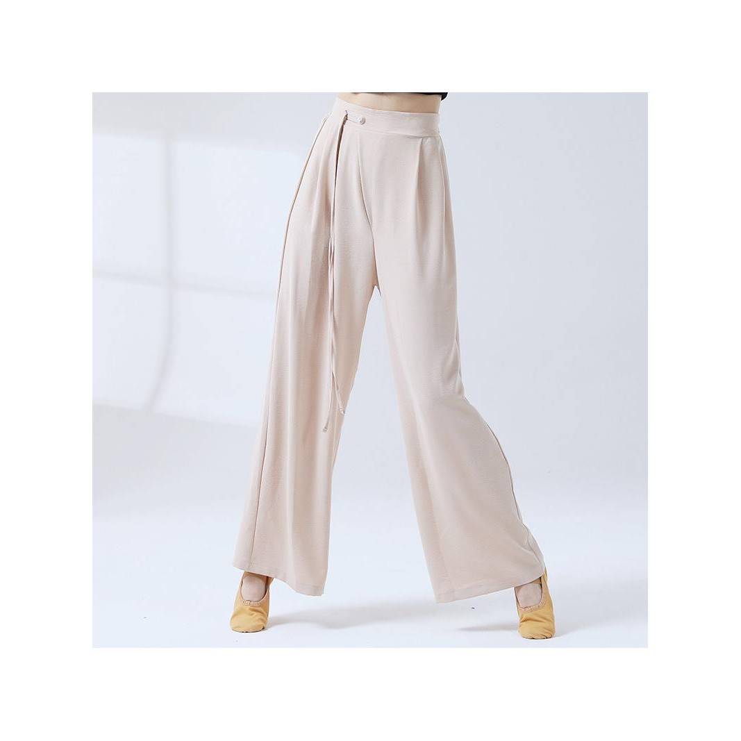 Modern classical dance exercise pants, loose ribbon wide -leg air pants daily wear muscle sensor, mountain pants dumpling pants