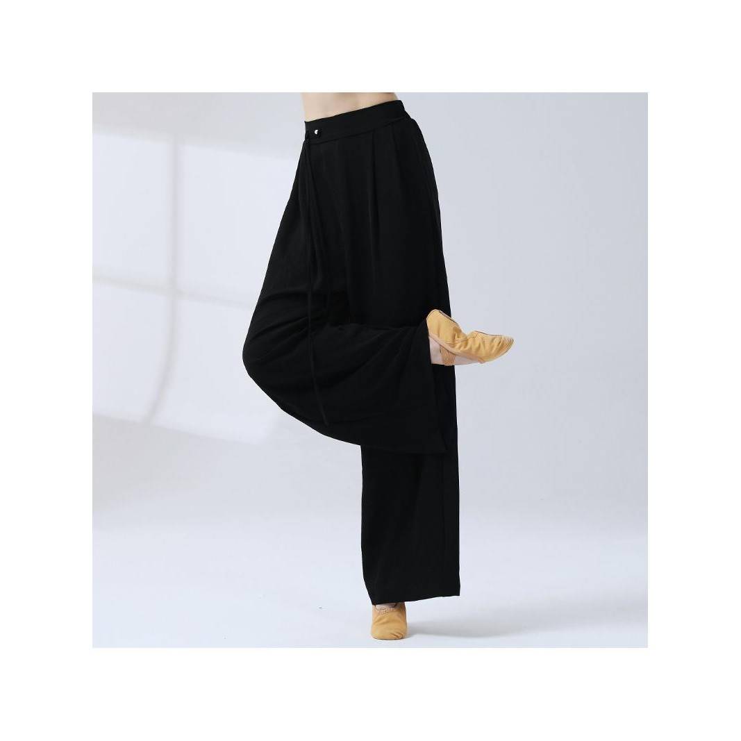Modern classical dance exercise pants, loose ribbon wide -leg air pants daily wear muscle sensor, mountain pants dumpling pants