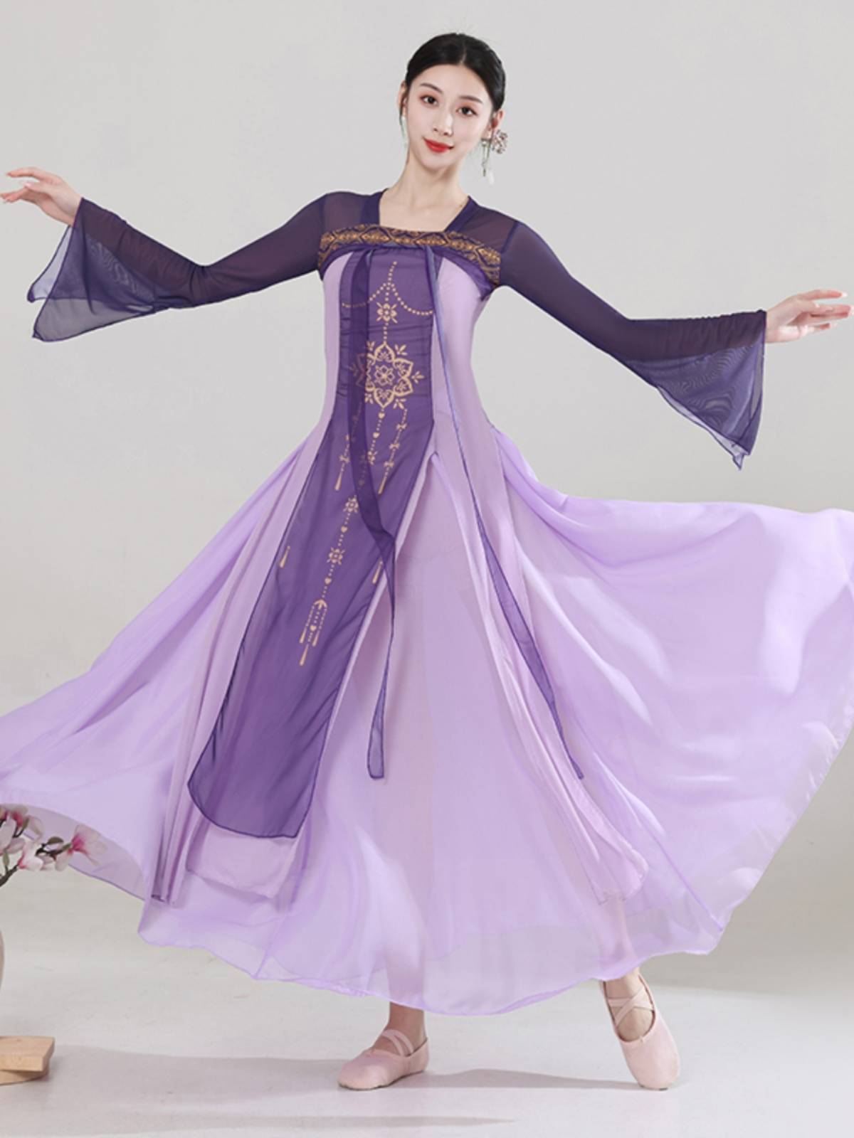 Classical dance dance clothing female elegant performances, art test dance clothing practice, kung fu, cheongsam elastic network dance clothing