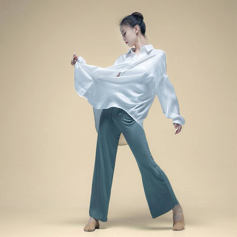 Modern dance lining female adult practitioner, loose high -level sense classical Chinese dance clothing shirt shape sports test