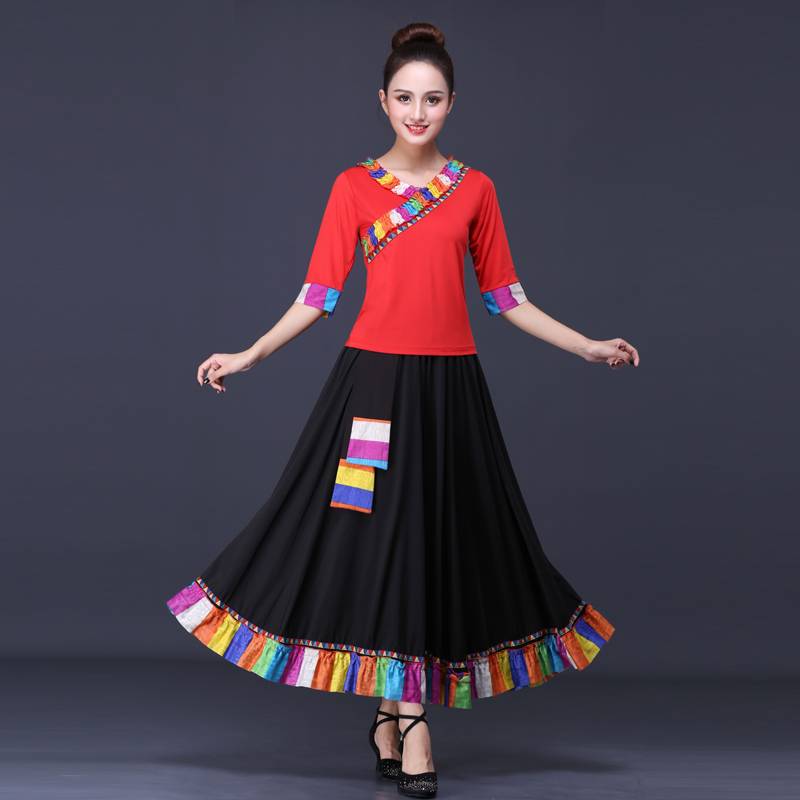 Tibetan dance costume plaza costume, 2024 new national style Mongol dress, adult