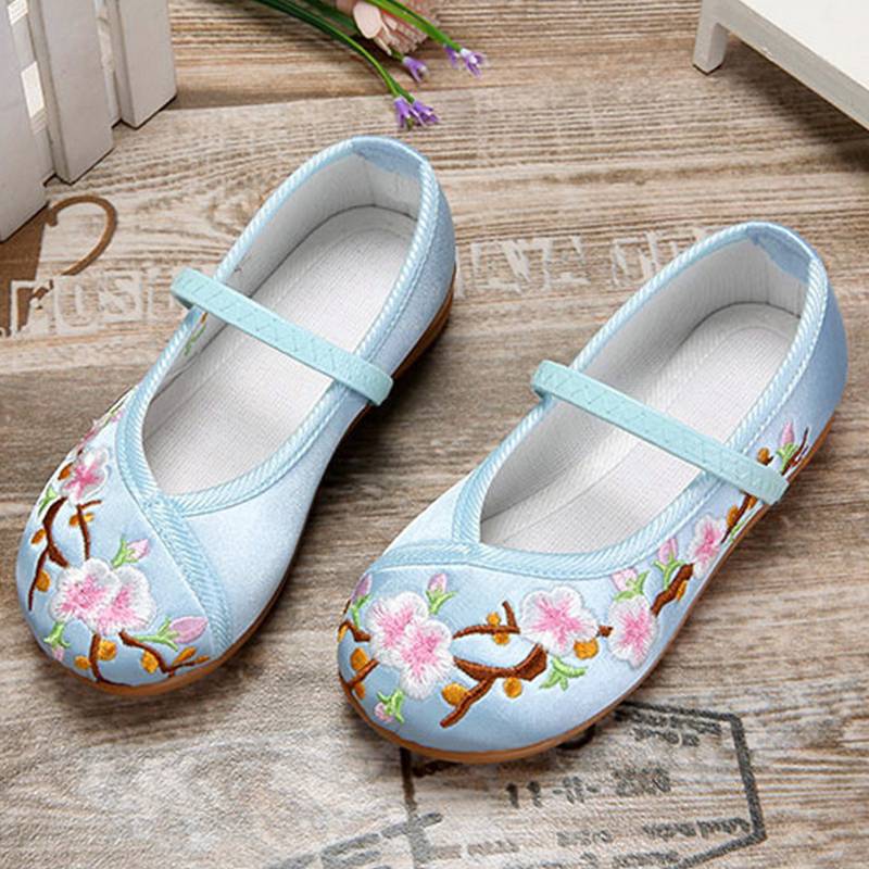 Hanfu girl embroidered flower shoes children old Beijing cloth shoes national style princess shoes ancient style performance dance performance shoes