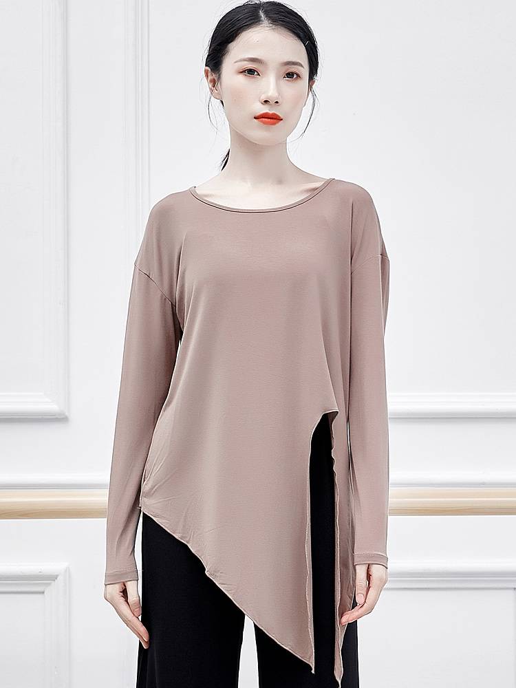 Loose dance shirt Modern dance exercise, clothing female adult art test base training classical nation jazz body knot