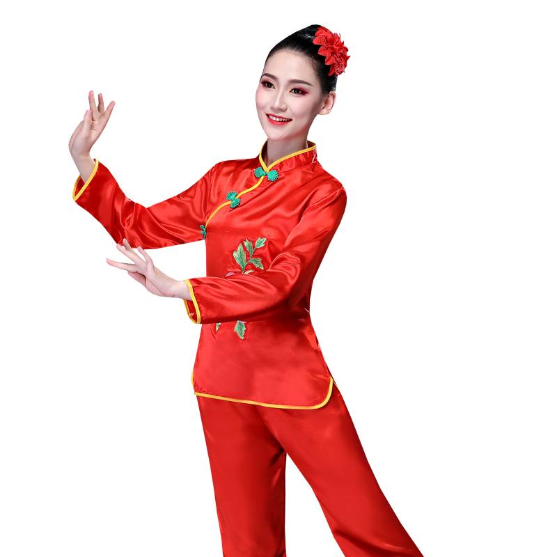 New Yangge service female adult national dance performance service middle -aged and elderly square dance waist drum clothing fan dance autumn and winter