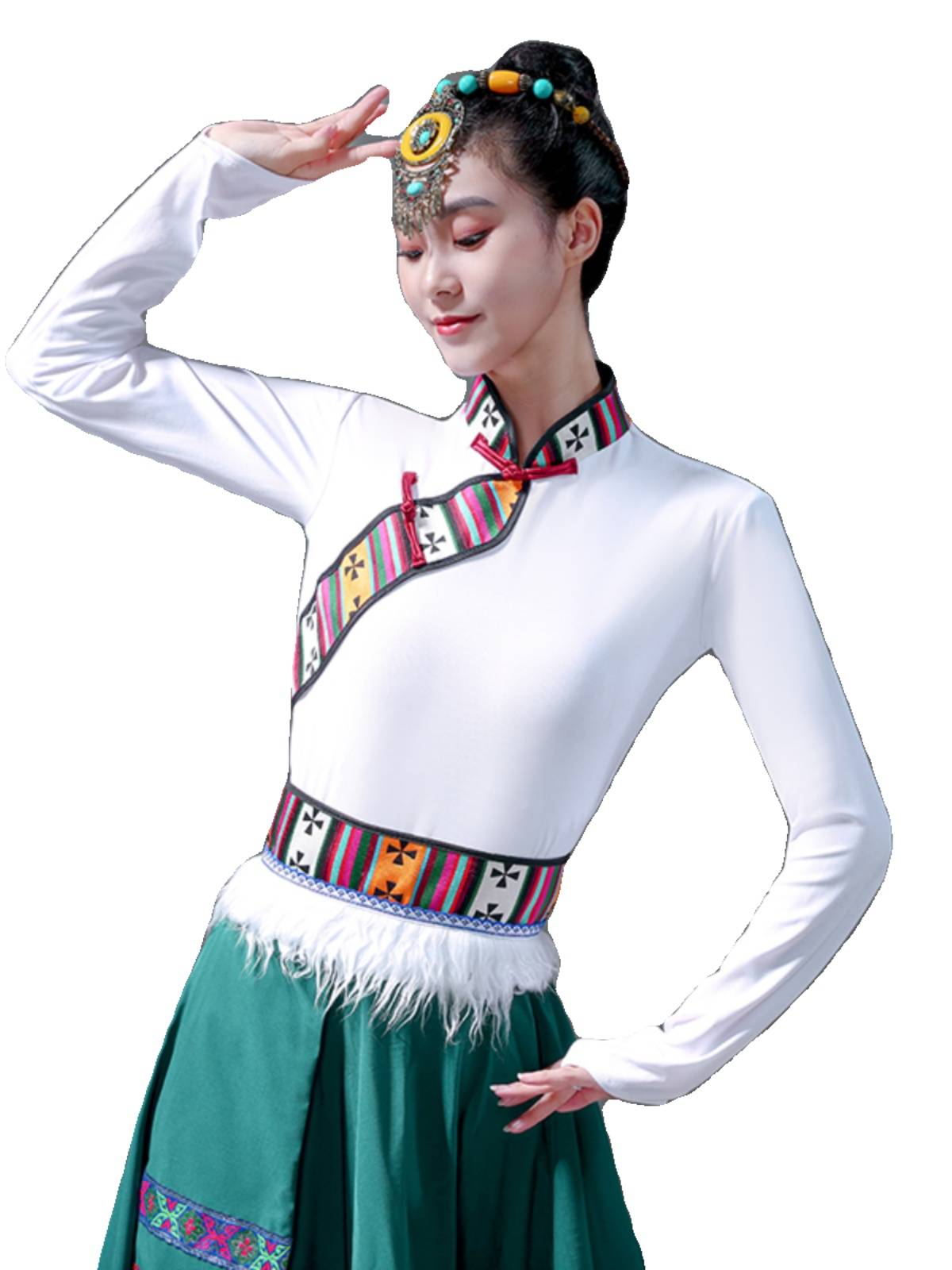Tibetan dance costume plaque and new ethnic minority choreographer