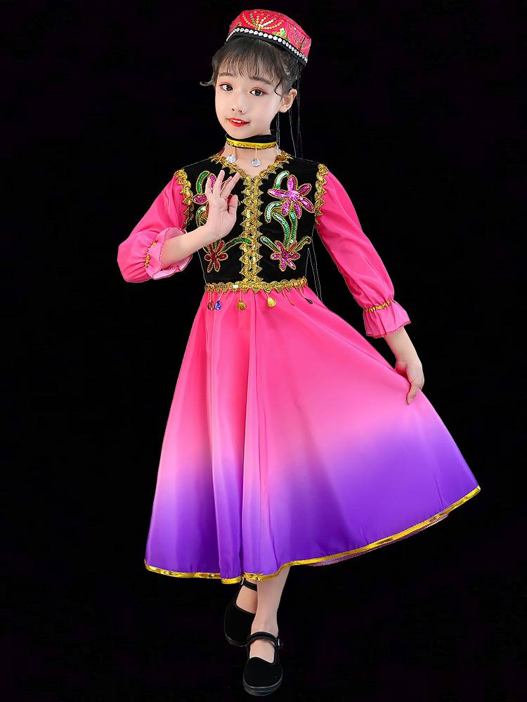 June 1 new children's Xinjiang dance performance clothing Xiao Guli ethnic minority clothing men and women dance clothes