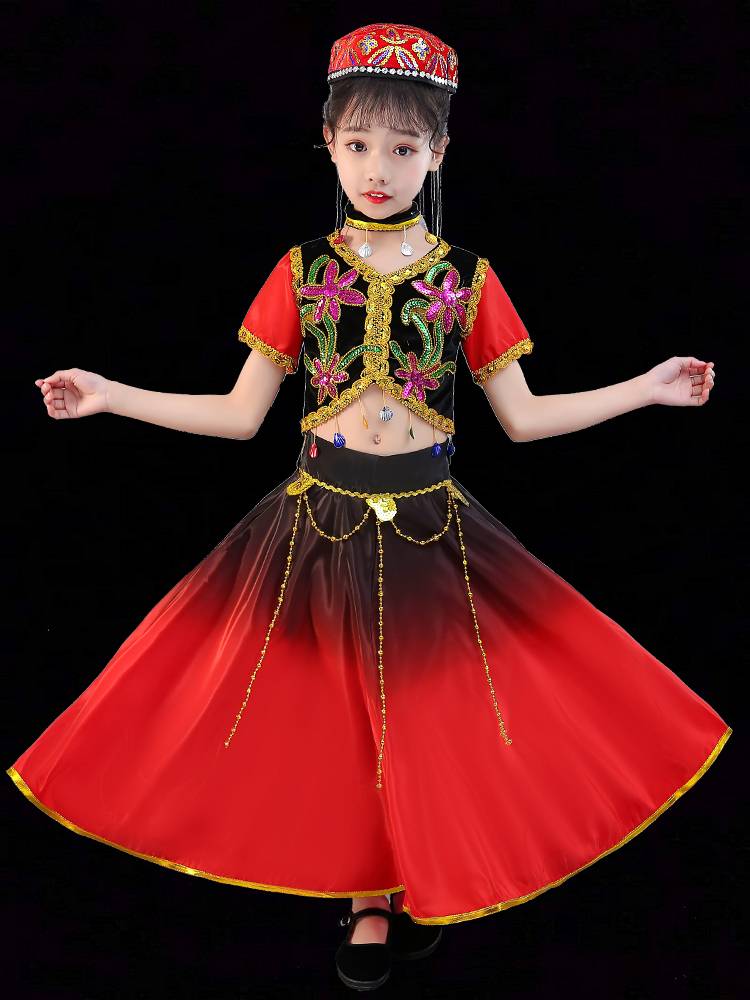 June 1 new children's Xinjiang dance performance clothing Xiao Guli ethnic minority clothing men and women dance clothes