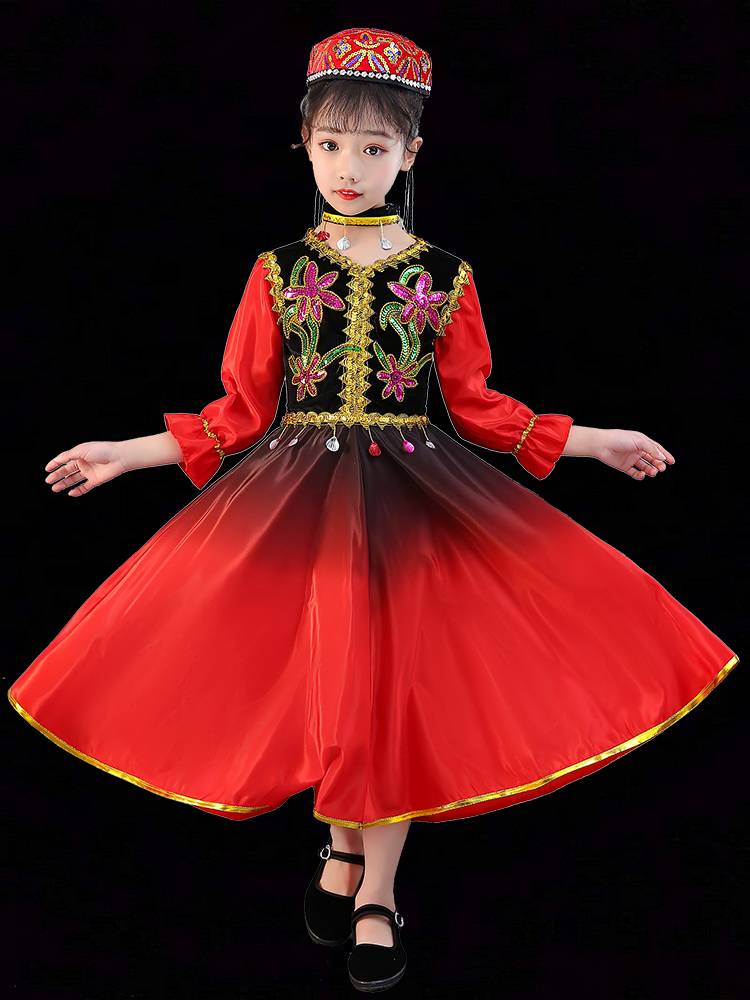 June 1 new children's Xinjiang dance performance clothing Xiao Guli ethnic minority clothing men and women dance clothes