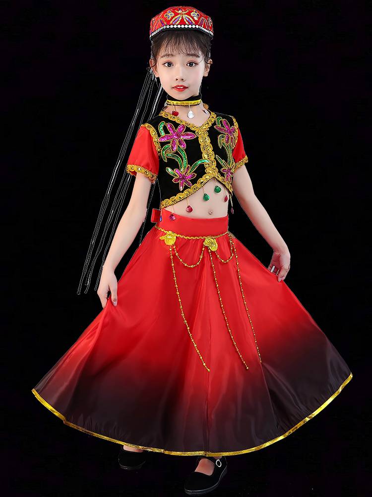 June 1 new children's Xinjiang dance performance clothing Xiao Guli ethnic minority clothing men and women dance clothes