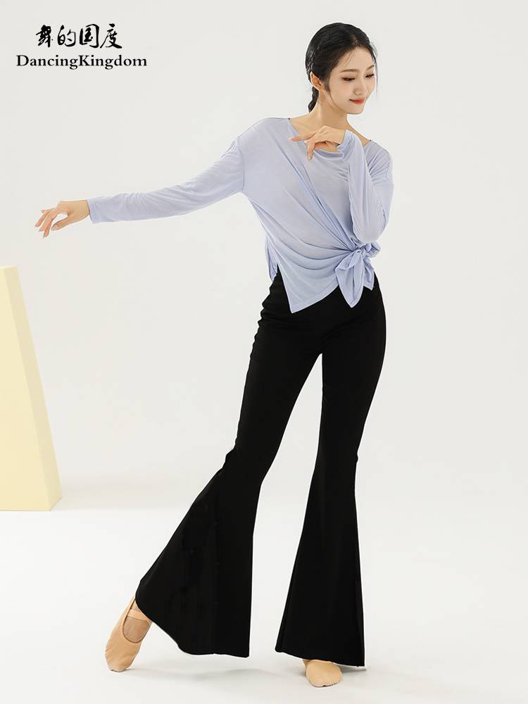 Modern dance body rhyme dance service adult long -sleeved top female shape exercise skills, classical dance country style test show