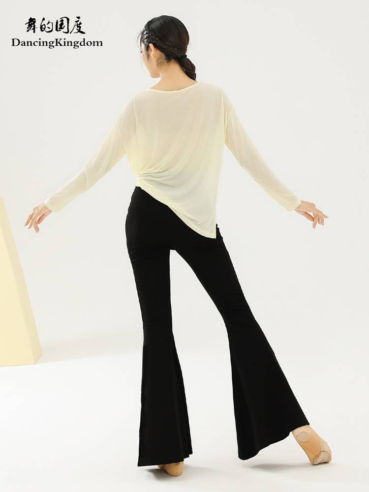 Modern dance body rhyme dance service adult long -sleeved top female shape exercise skills, classical dance country style test show