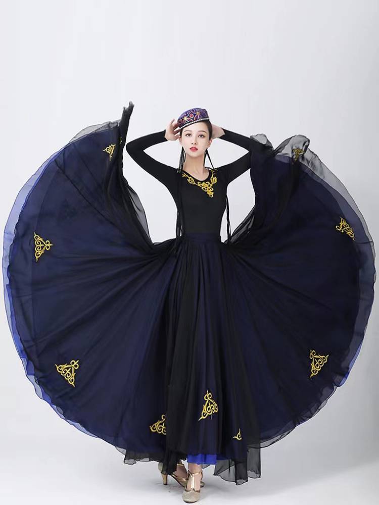 Xinjiang Dance Performance Server Big Skirt Female Victoria Dance Dance Art Test Practice Box Skirt National Dance Performance Service