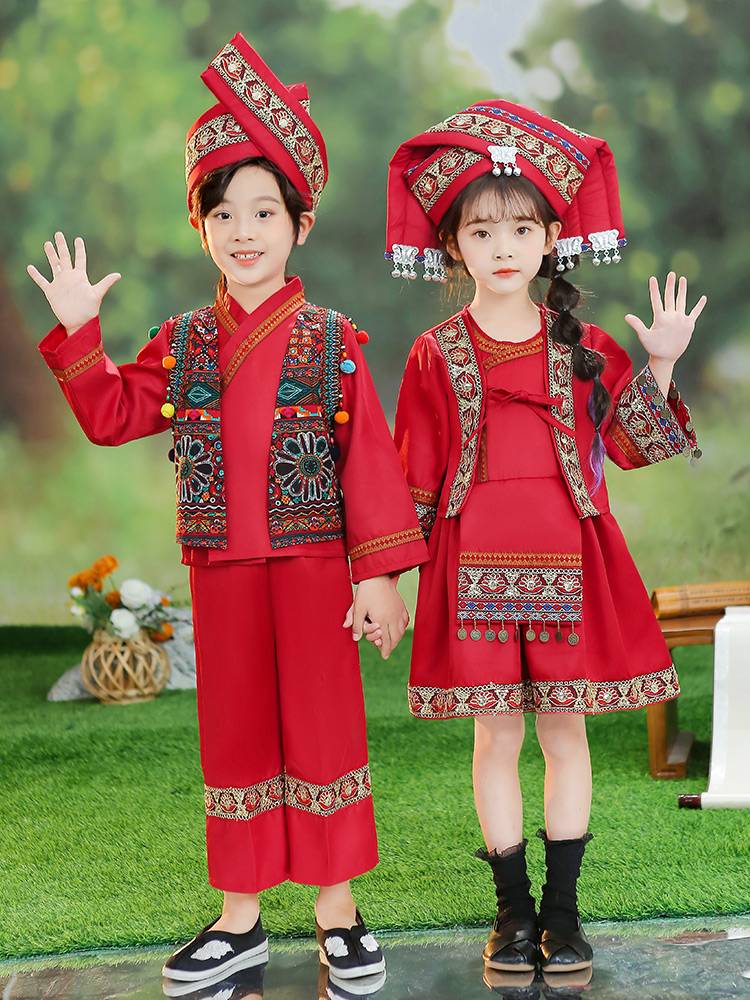 Children's Zhuang Miao Hani Baby Princess Performance Services Minority Clothing Boys Dance Performance Summer