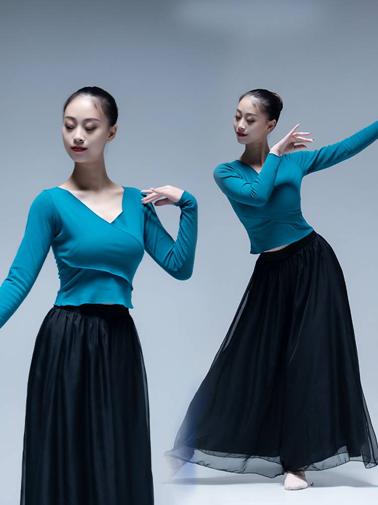 Classical dance body rhyme, merit, female elegant dance clothing top, high -level sense performance, national dance art test clothing