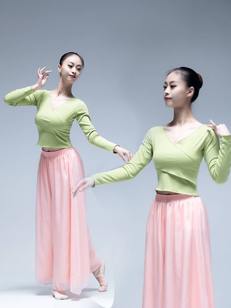 Classical dance body rhyme, merit, female elegant dance clothing top, high -level sense performance, national dance art test clothing