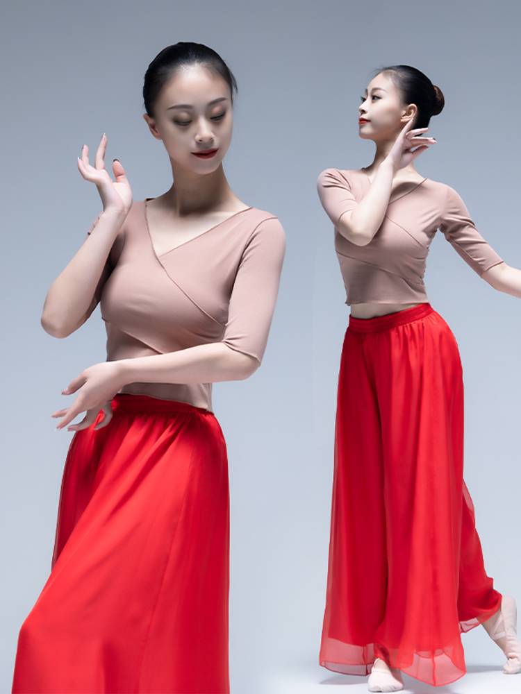 Classical dance body rhyme, merit, female elegant dance clothing top, high -level sense performance, national dance art test clothing