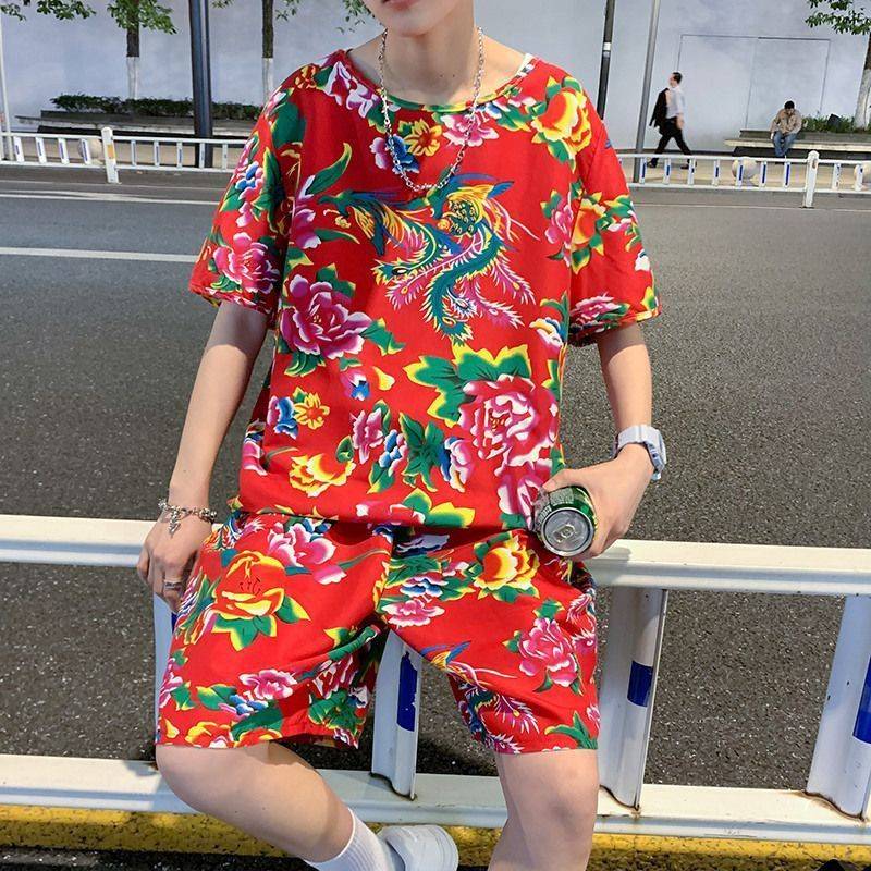 Northeast Dahua pajamas autumn and winter cloth set Ethnic service funny dance dance service national dynasty, the northeast, the two people turn funny