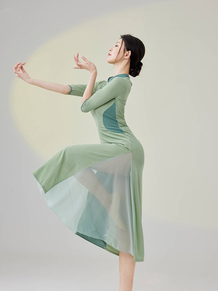 Classical dance improvement elasticity, thin cheongsam skirt retro national style practice service candidate performance service dance service