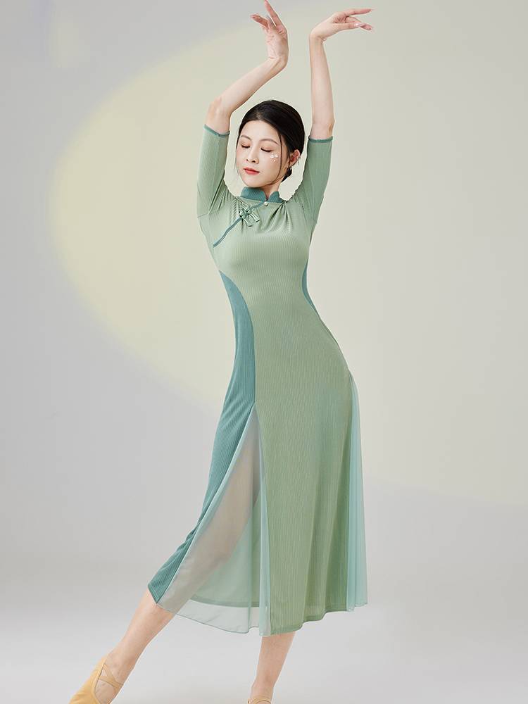 Classical dance improvement elasticity, thin cheongsam skirt retro national style practice service candidate performance service dance service
