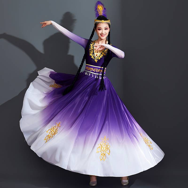 Xinjiang Dance Clothing Performance Services Female Adult 2024 New Ethnic Uighurs Opening Dance Dance Skirt