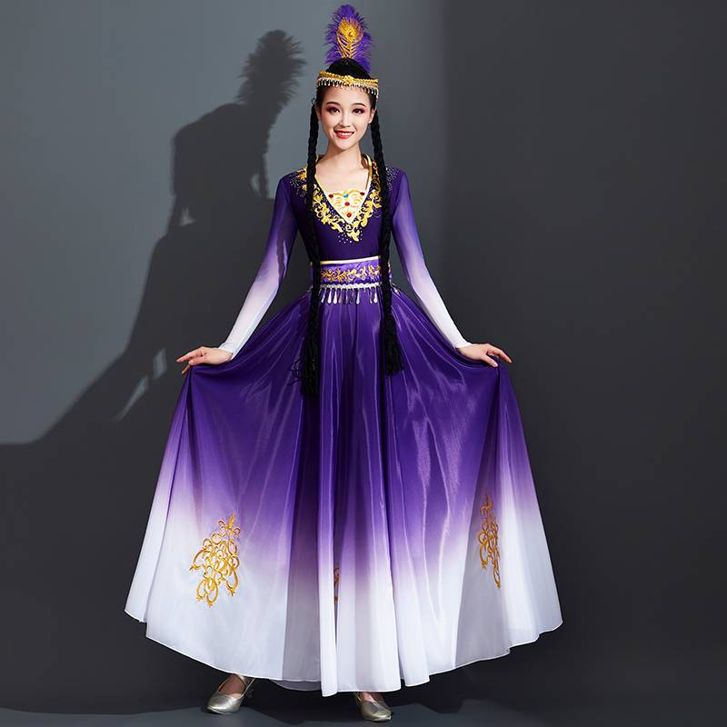 Xinjiang Dance Clothing Performance Services Female Adult 2024 New Ethnic Uighurs Opening Dance Dance Skirt