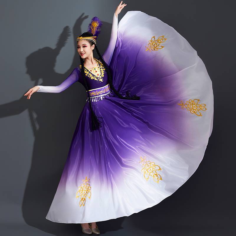 Xinjiang Dance Clothing Performance Services Female Adult 2024 New Ethnic Uighurs Opening Dance Dance Skirt
