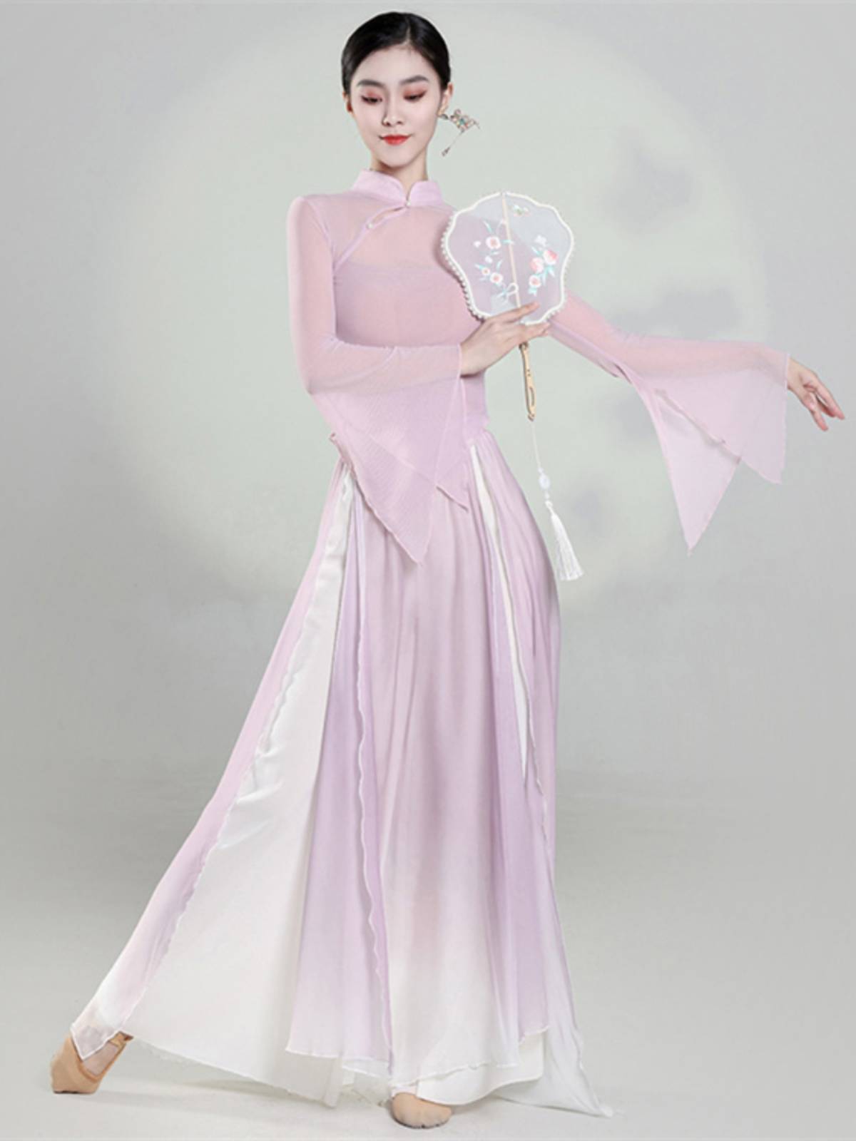 Classical dance cheongsam dance clothing elastic nets yarn yae -lesions practice service Chinese dance national dance showed clothing set women