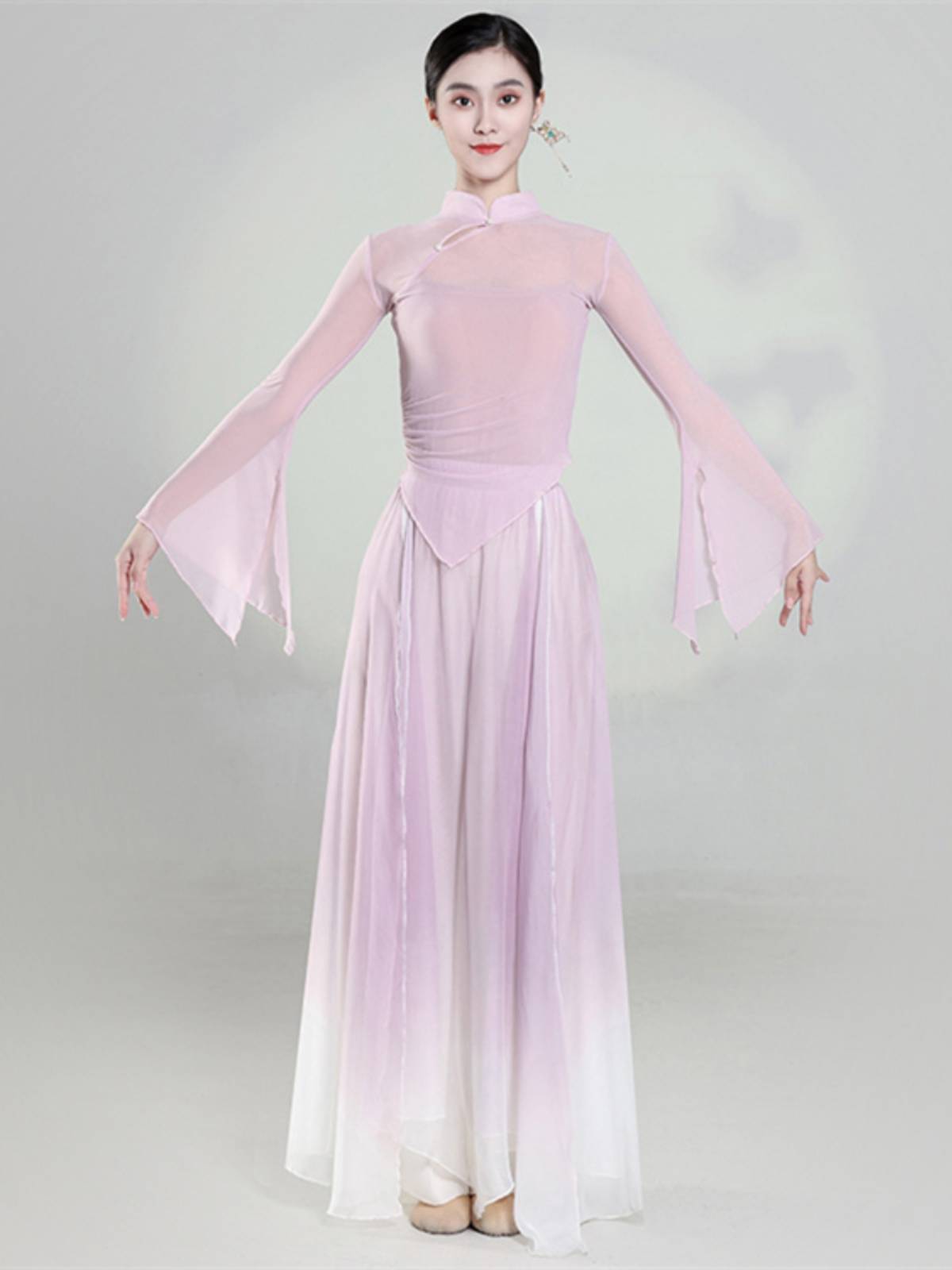 Classical dance cheongsam dance clothing elastic nets yarn yae -lesions practice service Chinese dance national dance showed clothing set women
