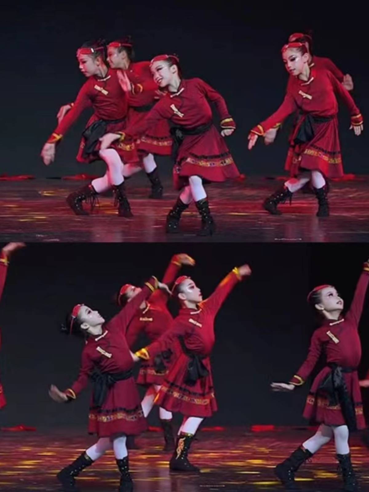 Monite white horse dance dress, Mongol dance dress, performance by young men and women ethnic minority, chopstick top bowl dance
