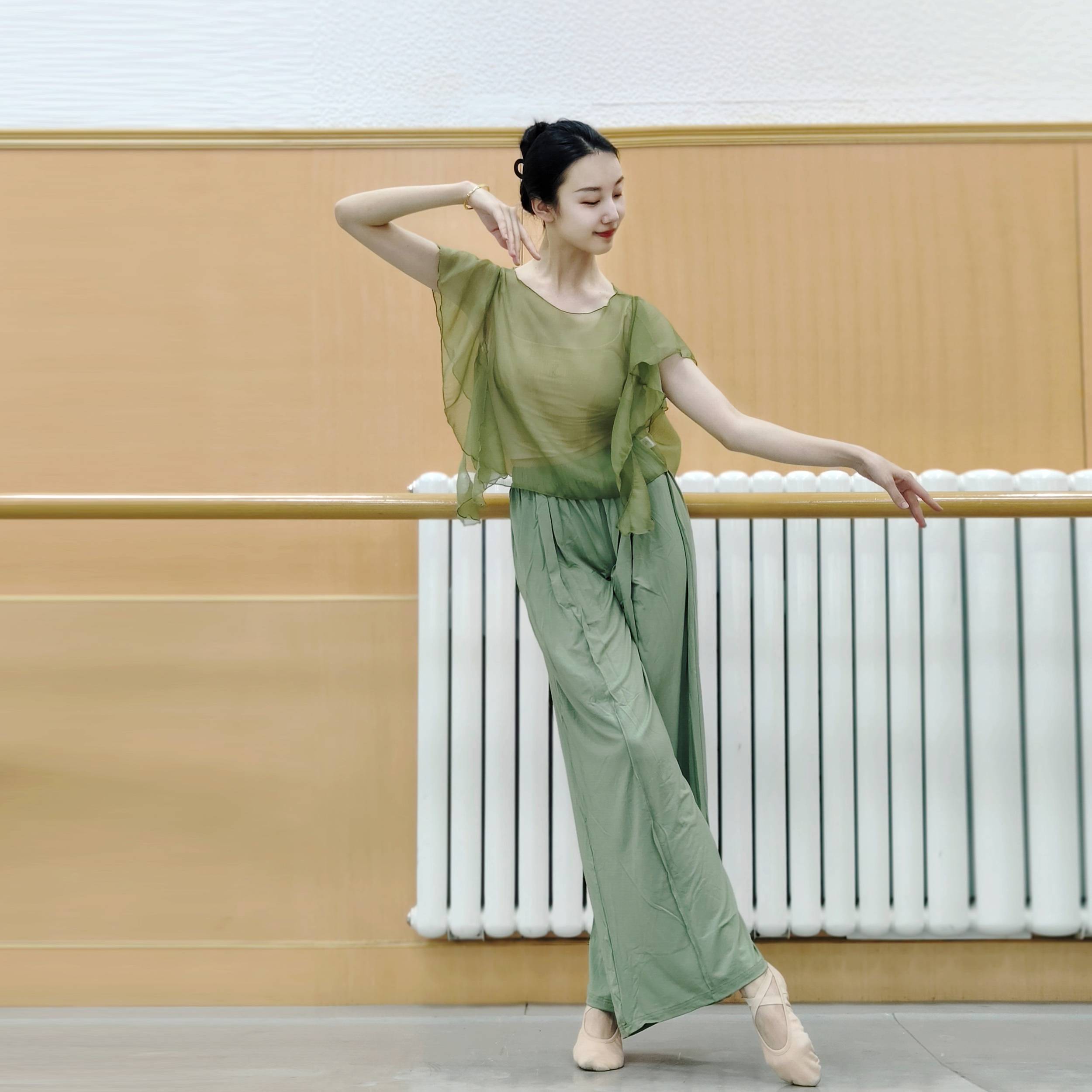Classical dance body rhyme, elegant fairy gauze, practice clothes, Chinese dance adult body dance clothing, top of Han Tangfeng