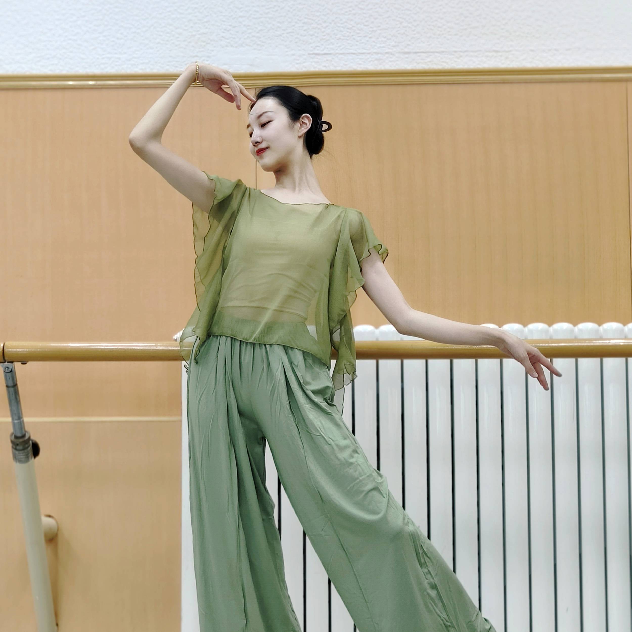 Classical dance body rhyme, elegant fairy gauze, practice clothes, Chinese dance adult body dance clothing, top of Han Tangfeng