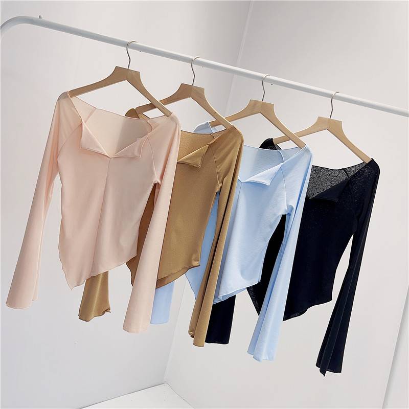 Dance practice uniform Top, female shape, slim dancing clothing horn sleeve national classical dance modern dance training suit