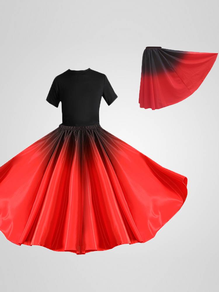 Xinjiang Dance Box Skirt Uymented and Yi Tibetan Dance Minority Practice Skirt Plaza Dance Dance Skirt Performance