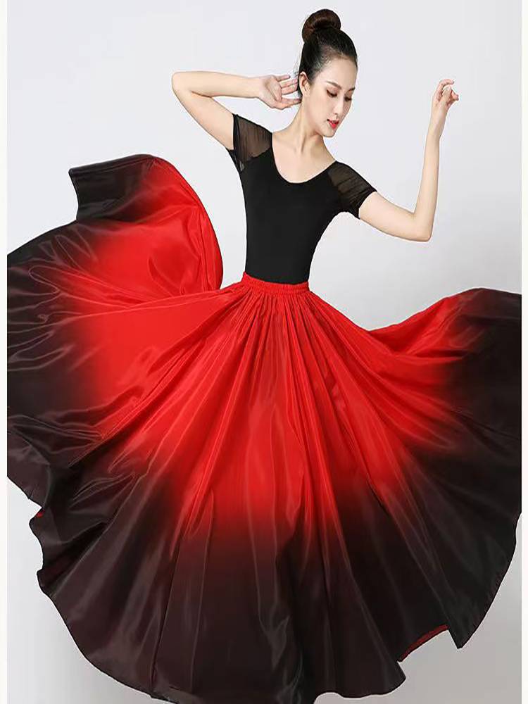 Xinjiang Dance Box Skirt Uymented and Yi Tibetan Dance Minority Practice Skirt Plaza Dance Dance Skirt Performance