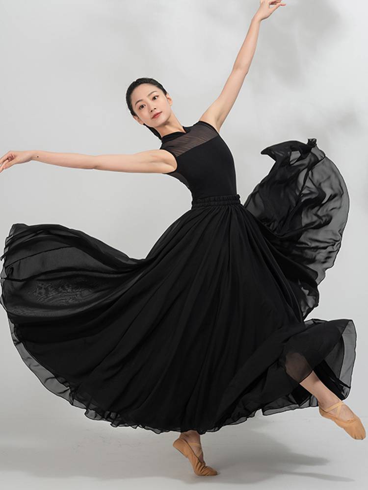 National Chinese style 720 degrees dance practice long skirt adult big gauze skirt Modern classical dance exercise performance service