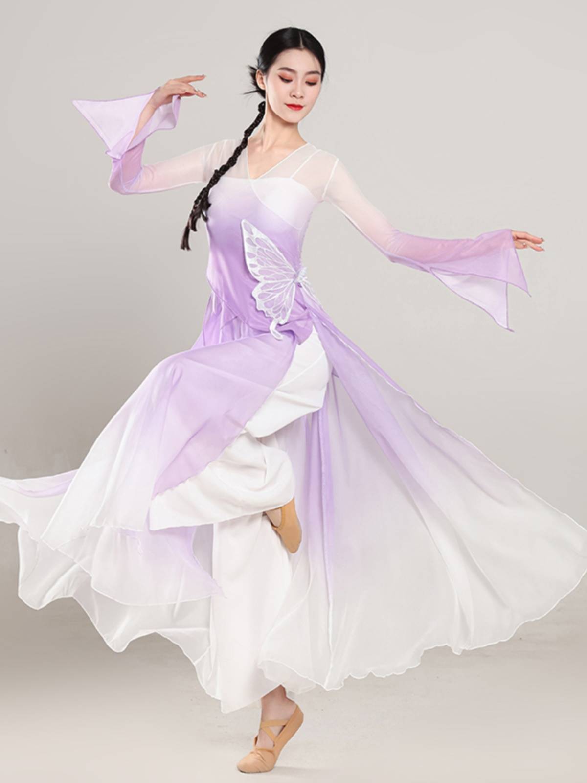 Spring Song Classical Dance Gradm -changing Poor Butterfly Body Rhymes Practice Female Female Performing Jacket Chinese Dance Performance Set