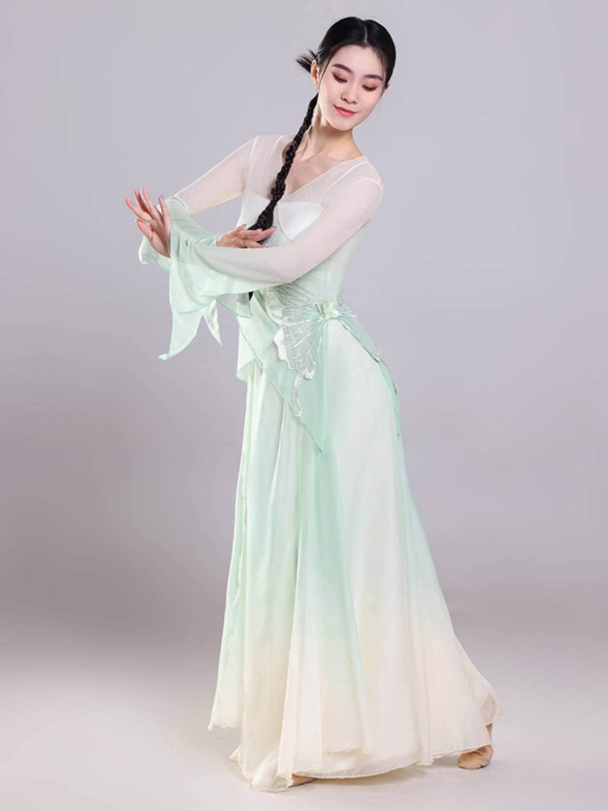 Spring Song Classical Dance Gradm -changing Poor Butterfly Body Rhymes Practice Female Female Performing Jacket Chinese Dance Performance Set