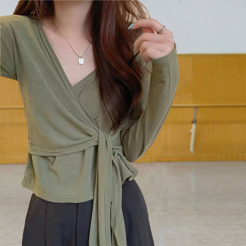 Classical dance clothing women's body exercise uniform straps show a thin top modern national dance teacher training performance service