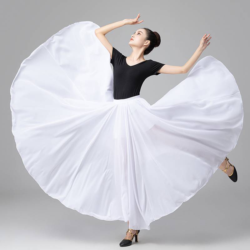 Plaza dance big skirt opening dance exercises, Xinjiang dance practice skirt, national style performance long skirt skirt