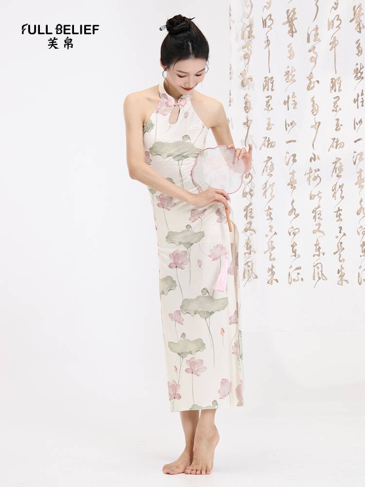 Fuxi improved cheongsam dance service female classical dance performance service sleeveless print dance special Chinese dance exercise service