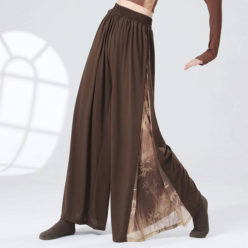 New modern classical dance pants children adult elegant loose dance practice clothing set national dance performance