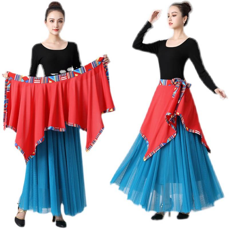 2024 Spring and Summer Saturday Skato Tibetan Dance National Dance Skirt Wild Performance Clothing Dancing Plaza Dance Skin Skirt