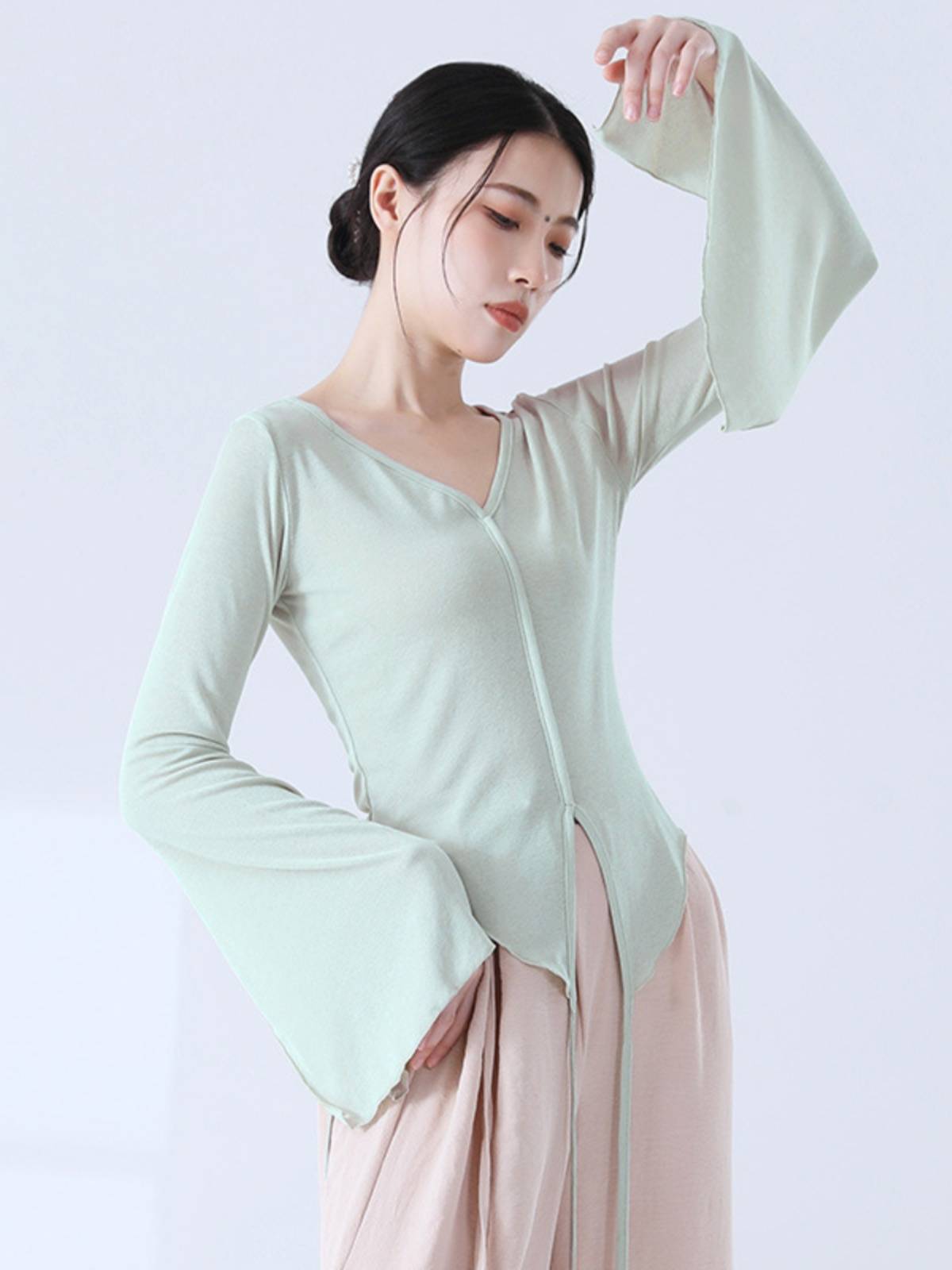 Classical Dance Modern Dance Fork Far Fun Sleeve Chinese Dance National Wind Dance Bottom Shirt Different Founded Training Female Women