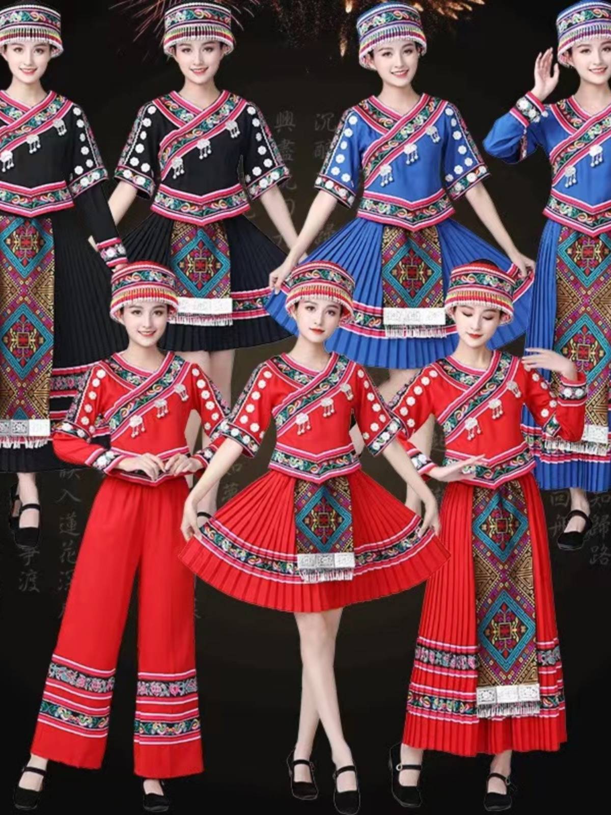 Guangxi Zhuangbu performances in March 3rd, clothing performance clothing, minority clothing female adult Miao dance clothing