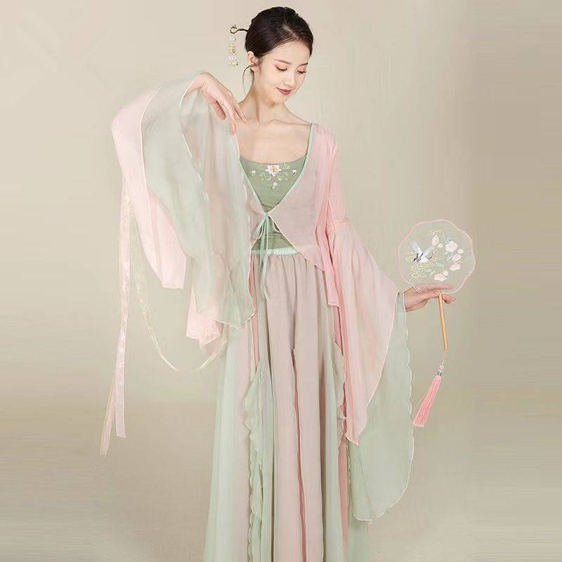 Classical dance clothing female elegant body rhyme gauze big sleeve Hanfu jacket Chinese style national style new performance suit suit