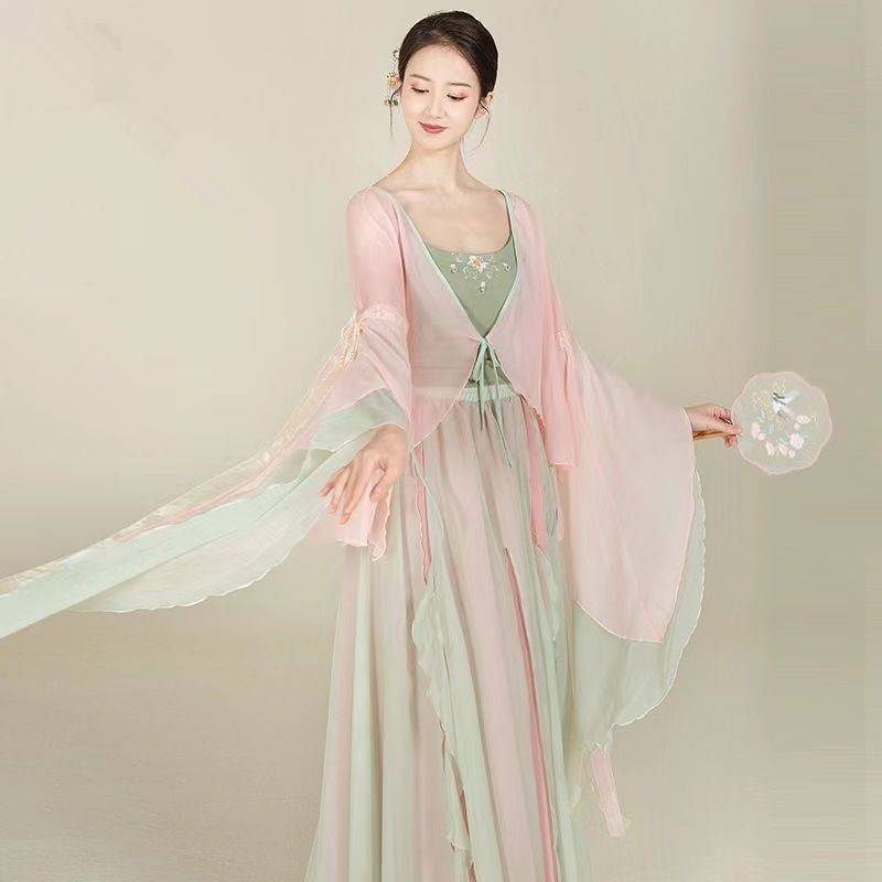 Classical dance clothing female elegant body rhyme gauze big sleeve Hanfu jacket Chinese style national style new performance suit suit