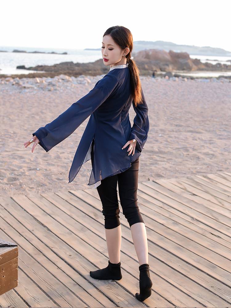 Chinese classical body rhyme dance practice service Chinese style elegant dance clothing women's art test performance clothes are breathable